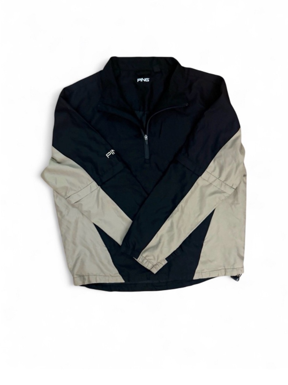 Ping Golf Black and Tan Lightweight Quarter-Zip Shirt Jacket